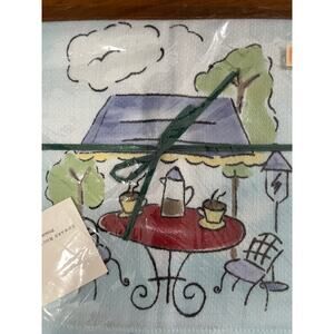 Hand Painted Tea Towels Le Cafe Set French Bistro Decor Gift Idea Cottagecore
